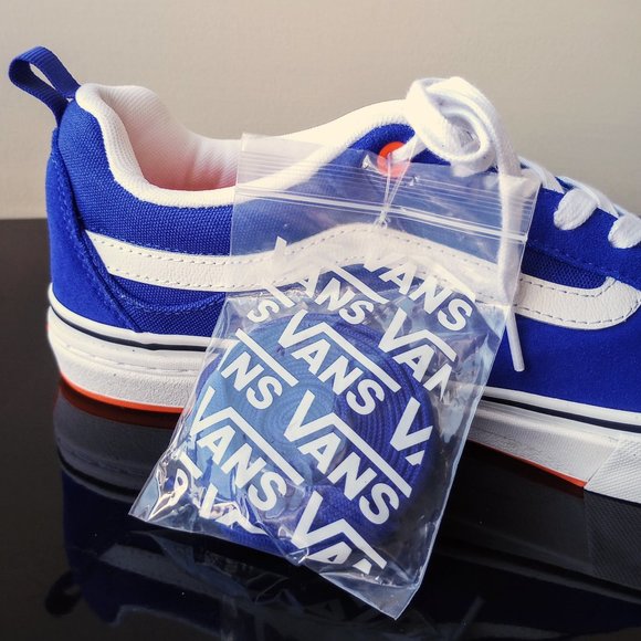 Vans Men's Kyle Walker Suede / Canvas Sneaker in Awesome Athletic Blue / Orange - Picture 7 of 14